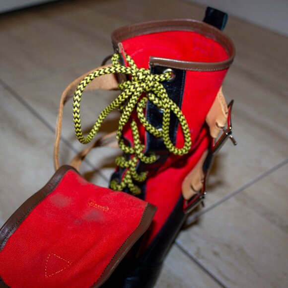 RARE Vintage Vivienne Westwood Bondage Boots Red/Black Size UK 8 S/S 2002 - Picture 8 of 8